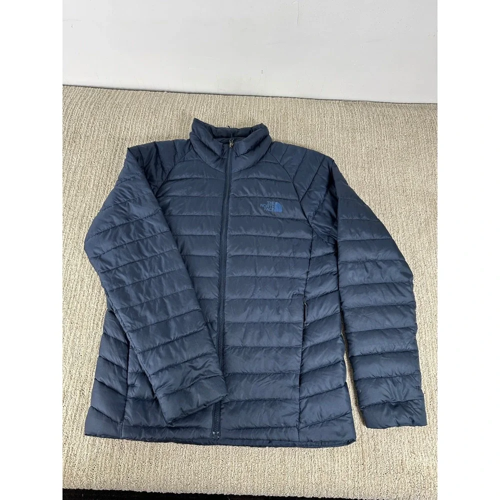 The North Face Mens Navy Blue Puffer Jacket Goose Down Insulated Full Zip M